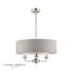 Laura Ashley SORRENTO Polished Nickel 3 Light Armed Fitting Ceiling Light | Silver Shade
