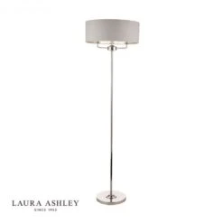 Laura Ashley SORRENTO Polished Nickel 3 Light Floor Lamp | Silver Shade