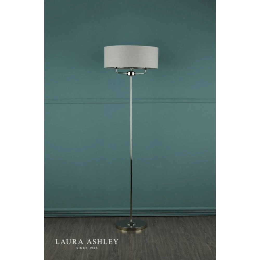 Laura Ashley SORRENTO Polished Nickel 3 Light Floor Lamp | Silver Shade 6 Laura Ashley SORRENTO Polished Nickel 3 Light Floor Lamp | Silver Shade - Image 6