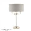 Laura Ashley SORRENTO Polished Nickel 3 Light Table Lamp | Silver Shade