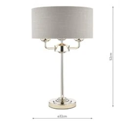 Laura Ashley SORRENTO Polished Nickel 3 Light Table Lamp | Silver Shade -Laura Ashley sorrento polished nickel 3 light table lamp silver shade p20384 40074 image