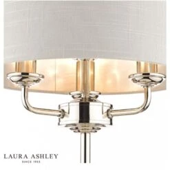 Laura Ashley SORRENTO Polished Nickel 3 Light Table Lamp | Silver Shade -Laura Ashley sorrento polished nickel 3 light table lamp silver shade p20384 40075 image