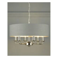 Laura Ashley SORRENTO Polished Nickel 6 Light Armed Fitting Ceiling Light With Charcoal Shade 6 Laura Ashley SORRENTO Polished Nickel 6 Light Armed Fitting Ceiling Light With Charcoal Shade -Laura Ashley sorrento polished nickel 6 light armed fitting ceiling light with charcoal shade p20385 40079 image