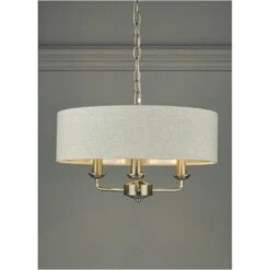 Laura Ashley SORRENTO Satin Nickel 3 Light Armed Fitting Ceiling Light | Natural Shade 11 Laura Ashley SORRENTO Satin Nickel 3 Light Armed Fitting Ceiling Light | Natural Shade -Laura Ashley sorrento satin nickel 3 light armed fitting ceiling light natural shade p20373 40018 image