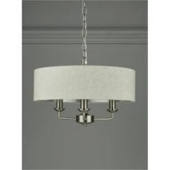 Laura Ashley SORRENTO Satin Nickel 3 Light Armed Fitting Ceiling Light | Natural Shade 12 Laura Ashley SORRENTO Satin Nickel 3 Light Armed Fitting Ceiling Light | Natural Shade -Laura Ashley sorrento satin nickel 3 light armed fitting ceiling light natural shade p20373 40019 image
