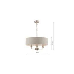Laura Ashley SORRENTO Satin Nickel 3 Light Armed Fitting Ceiling Light | Natural Shade 9 Laura Ashley SORRENTO Satin Nickel 3 Light Armed Fitting Ceiling Light | Natural Shade -Laura Ashley sorrento satin nickel 3 light armed fitting ceiling light natural shade p20373 40375 image