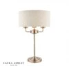 Laura Ashley SORRENTO Satin Nickel 3 Light Table Lamp | Natural Shade