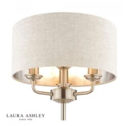 Laura Ashley SORRENTO Satin Nickel 3 Light Table Lamp | Natural Shade 8 Laura Ashley SORRENTO Satin Nickel 3 Light Table Lamp | Natural Shade -Laura Ashley sorrento satin nickel 3 light table lamp natural shade p20375 40029 image