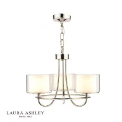 Laura Ashley SOUTHWELL 3 Light Pendant Polished Nickel Opal