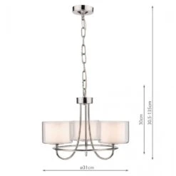 Laura Ashley SOUTHWELL 3 Light Pendant Polished Nickel Opal -Laura Ashley southwell 3 light pendant polished nickel opal p20224 40862 image