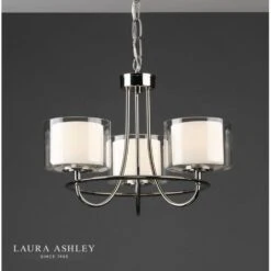 Laura Ashley SOUTHWELL 3 Light Pendant Polished Nickel Opal -Laura Ashley southwell 3 light pendant polished nickel opal p20224 40864 image