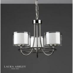 Laura Ashley SOUTHWELL 3 Light Pendant Polished Nickel Opal -Laura Ashley southwell 3 light pendant polished nickel opal p20224 40865 image