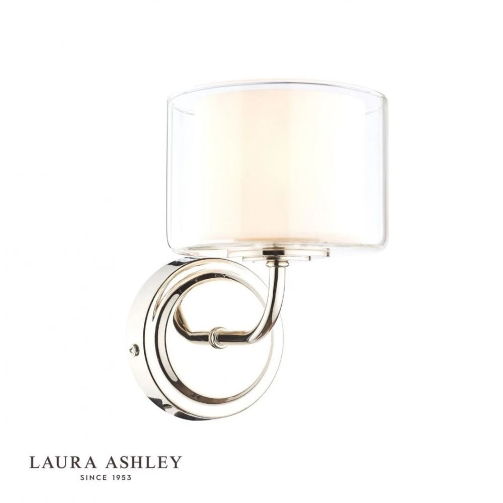 Laura Ashley SOUTHWELL Wall Light Polished Chrome Opal Glass Shade 1 Laura Ashley SOUTHWELL Wall Light Polished Chrome Opal Glass Shade