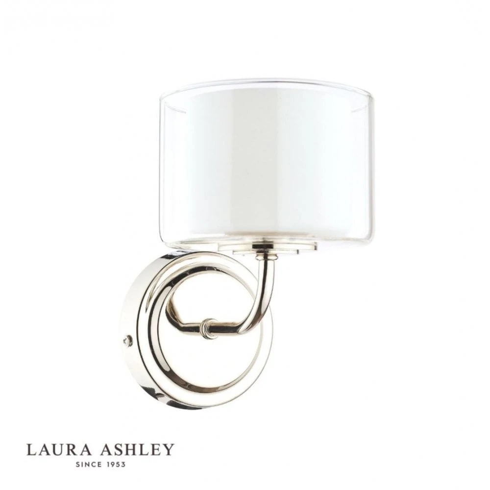 Laura Ashley SOUTHWELL Wall Light Polished Chrome Opal Glass Shade 2 Laura Ashley SOUTHWELL Wall Light Polished Chrome Opal Glass Shade - Image 2