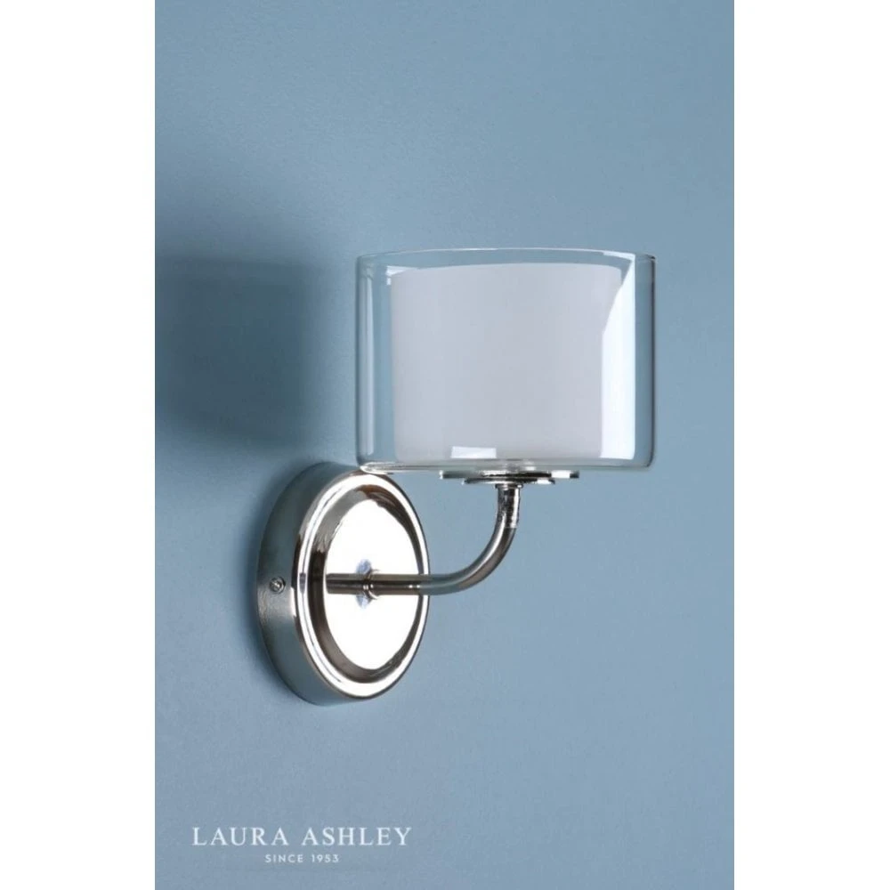 Laura Ashley SOUTHWELL Wall Light Polished Chrome Opal Glass Shade 5 Laura Ashley SOUTHWELL Wall Light Polished Chrome Opal Glass Shade - Image 5