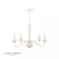 Laura Ashley TATE 5 Light Chandelier In Matt White