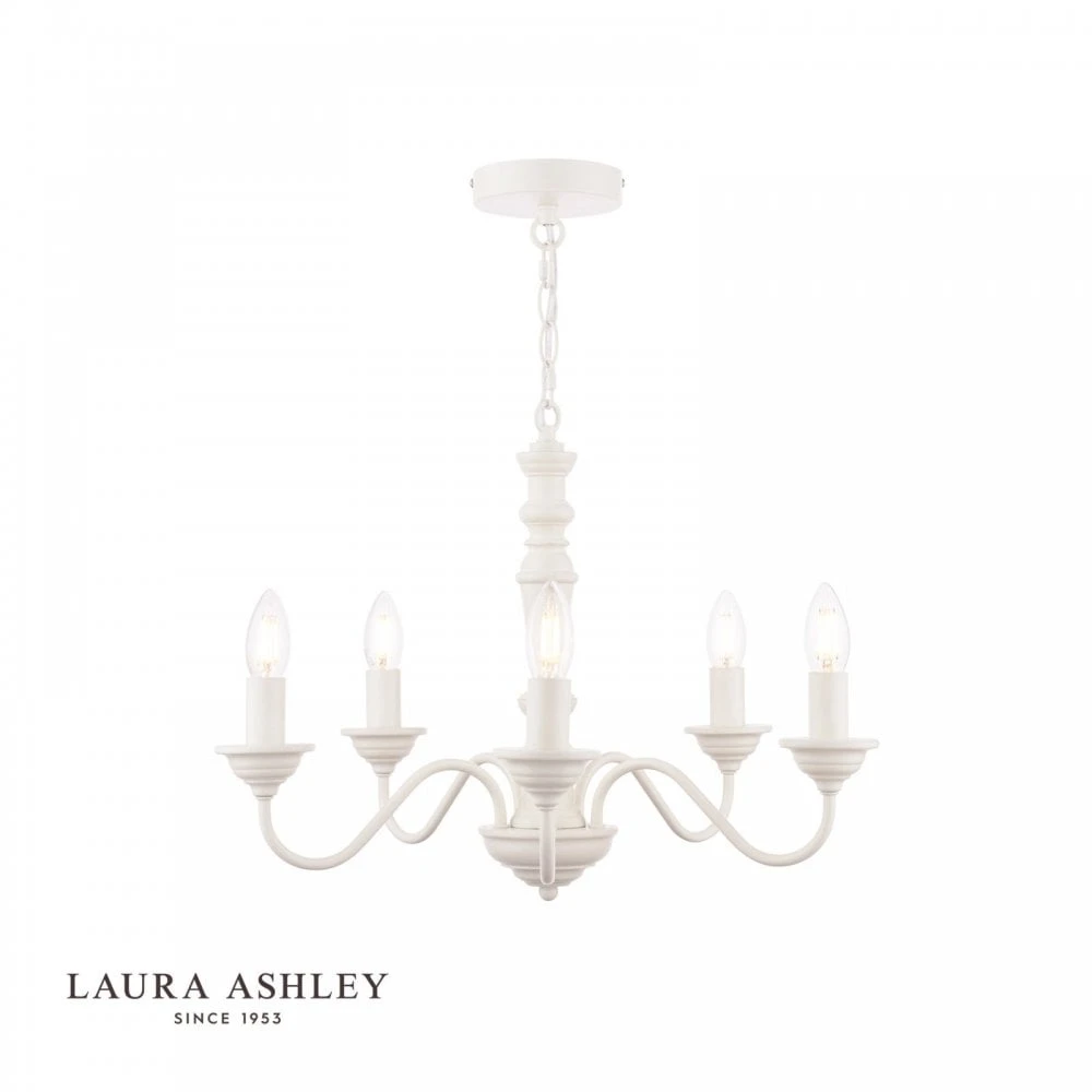 Laura Ashley TATE 5 Light Chandelier In Matt White 2 Laura Ashley TATE 5 Light Chandelier In Matt White - Image 2