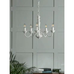 Laura Ashley TATE 5 Light Chandelier In Matt White 7 Laura Ashley TATE 5 Light Chandelier In Matt White -Laura Ashley tate 5 light chandelier in matt white p21716 40409 image