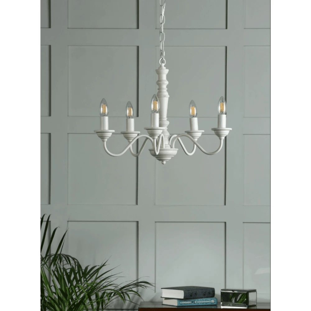 Laura Ashley TATE 5 Light Chandelier In Matt White 3 Laura Ashley TATE 5 Light Chandelier In Matt White - Image 3