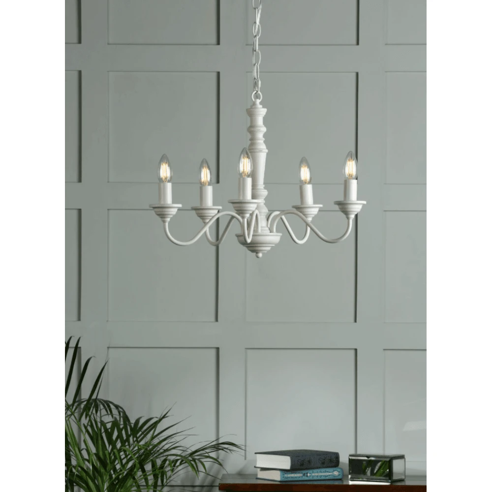 Laura Ashley TATE 5 Light Chandelier In Matt White 4 Laura Ashley TATE 5 Light Chandelier In Matt White - Image 4