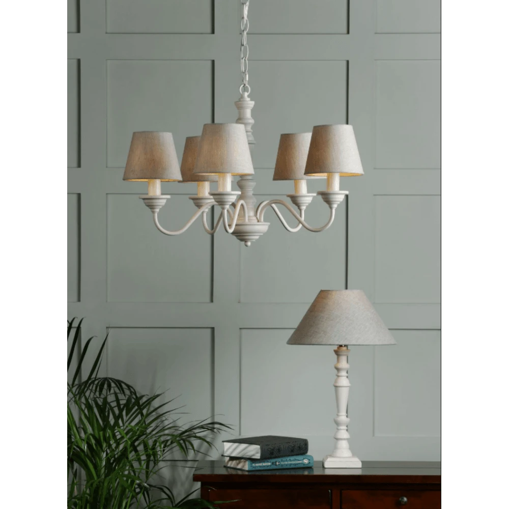 Laura Ashley TATE 5 Light Chandelier In Matt White 5 Laura Ashley TATE 5 Light Chandelier In Matt White - Image 5