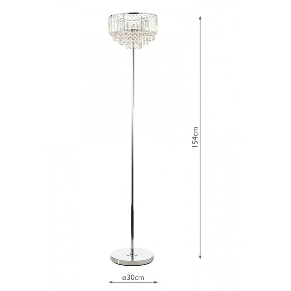 Laura Ashley VIENNA Floor Lamp | Polished Chrome | Crystal 3 Laura Ashley VIENNA Floor Lamp | Polished Chrome | Crystal - Image 3