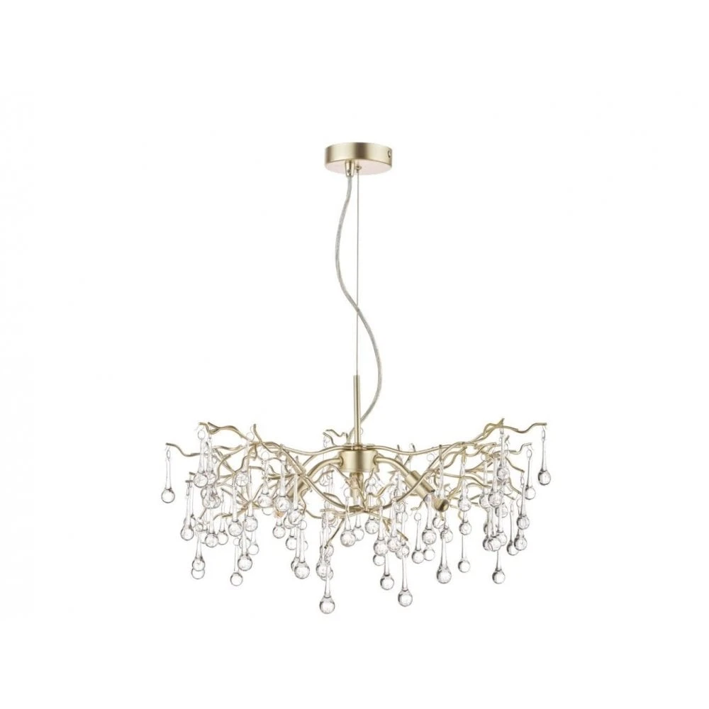 Laura Ashley WILLOW 3 Light Pendant Champagne With Crystal Droplets 2 Laura Ashley WILLOW 3 Light Pendant Champagne With Crystal Droplets - Image 2