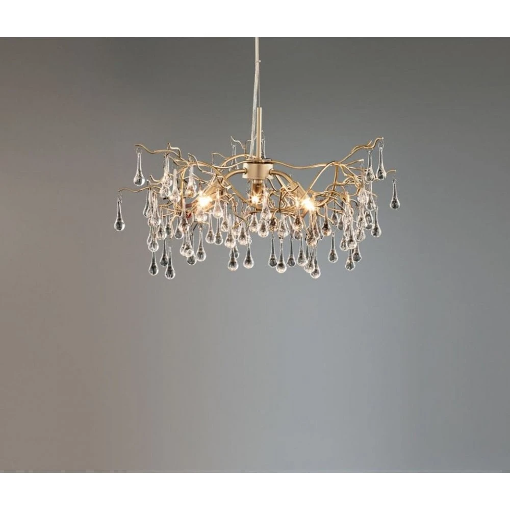 Laura Ashley WILLOW 3 Light Pendant Champagne With Crystal Droplets 4 Laura Ashley WILLOW 3 Light Pendant Champagne With Crystal Droplets - Image 4