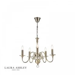 Laura Ashley WINCHESTER 5 Light Pendant Antique Brass Chandelier