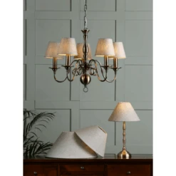 Laura Ashley WINCHESTER 5 Light Pendant Antique Brass Chandelier -Laura Ashley winchester 5 light pendant antique brass chandelier p21720 40403 image