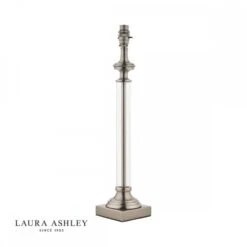 Laura Ashley WINSTON Antique Chrome & Glass Candlestick Table Lamp Base