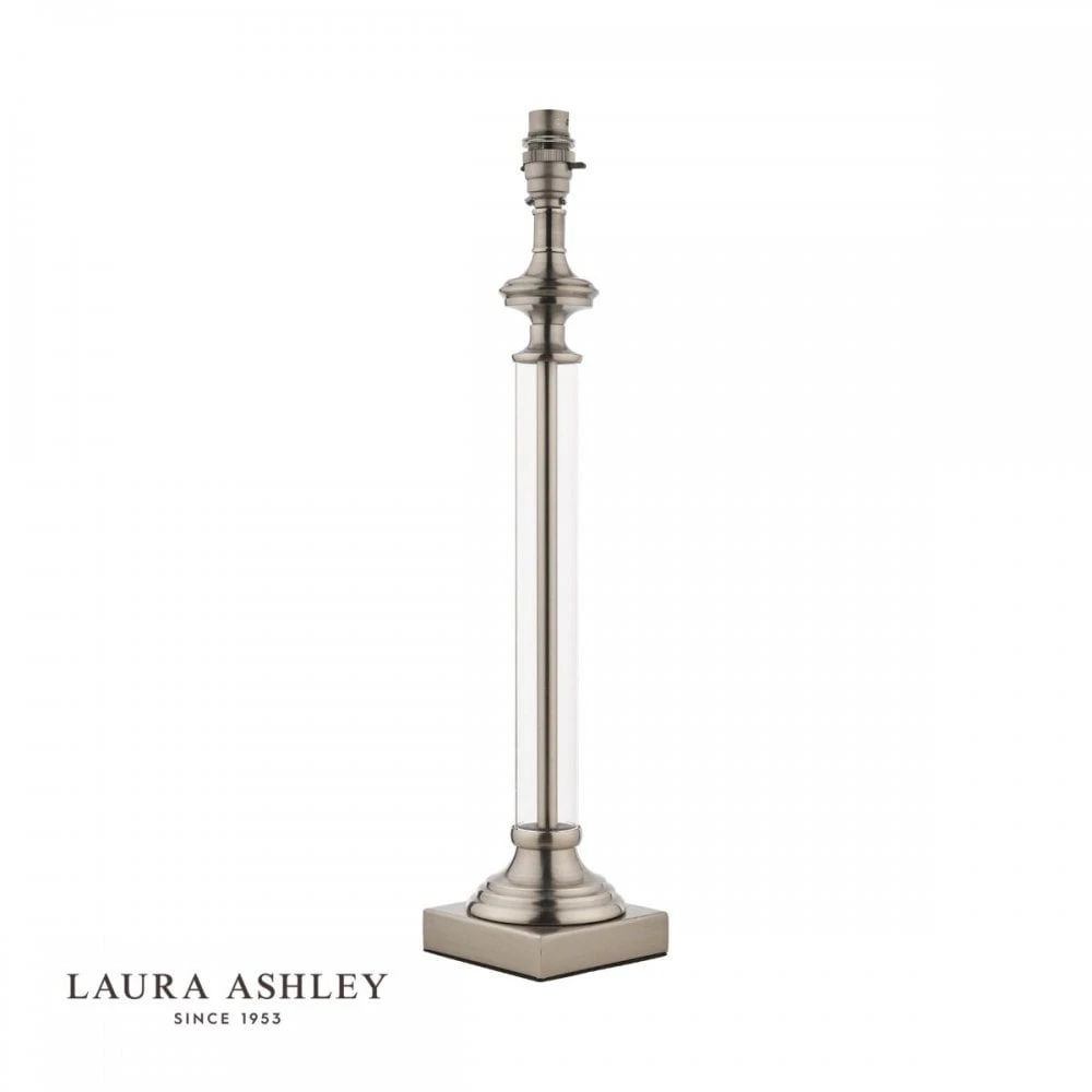 Laura Ashley WINSTON Antique Chrome & Glass Candlestick Table Lamp Base 1 Laura Ashley WINSTON Antique Chrome & Glass Candlestick Table Lamp Base