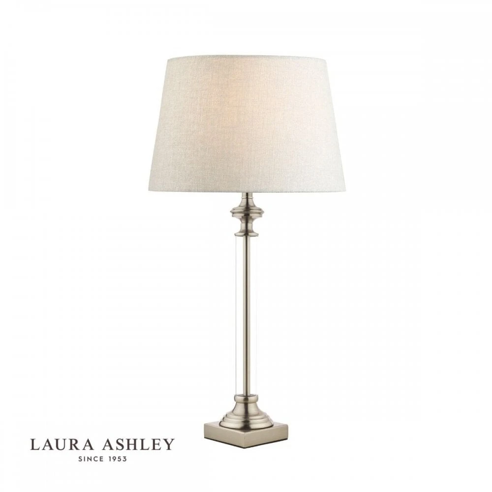 Laura Ashley WINSTON Antique Chrome & Glass Candlestick Table Lamp Base 4 Laura Ashley WINSTON Antique Chrome & Glass Candlestick Table Lamp Base - Image 4